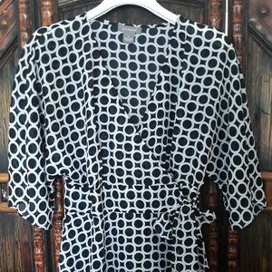 KENAR BLACK POLKA DOT BLAUSE SIZE 4